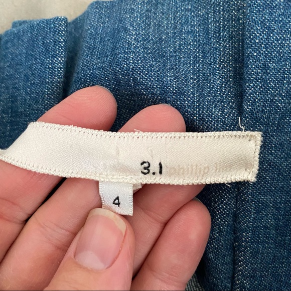 3.1 Phillip Lim blue paper bag mini skirt chambray size 4 - Picture 4 of 8